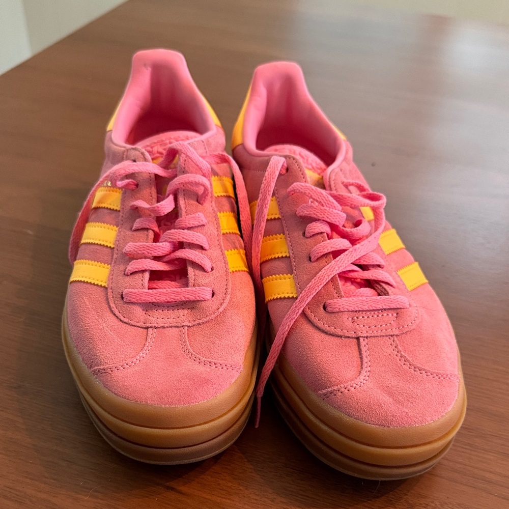 Adidas Vibrant Pink and Yellow Shoes